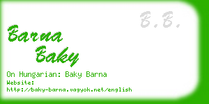 barna baky business card